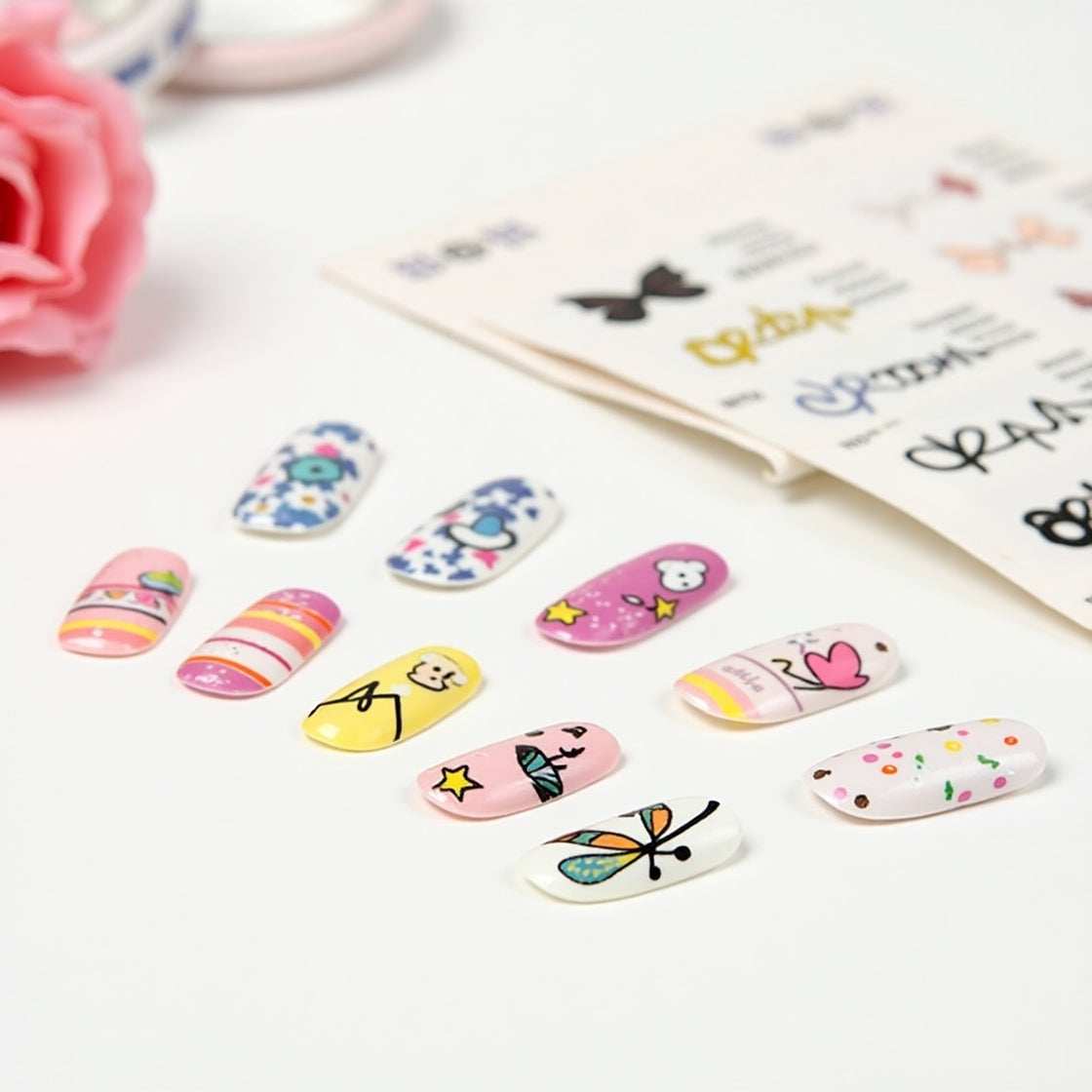 Children's Press on Nails Kids Cartoon Acrylic Fake Nails Tips