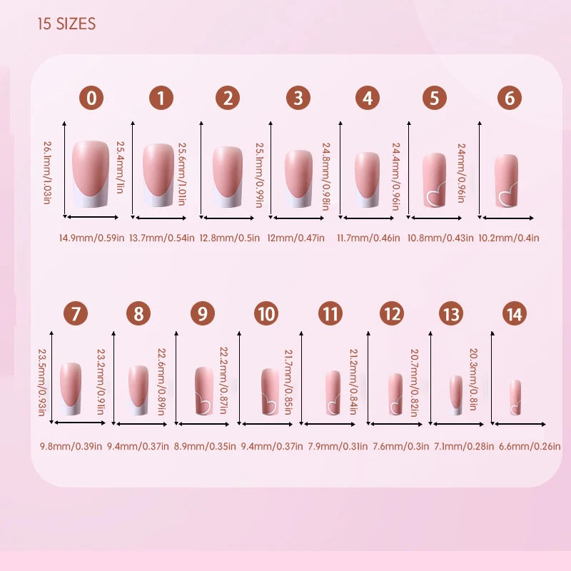 Medium Square French Press on Nail Brown Pink Base Colors Matte Fake Gel Nail Tips