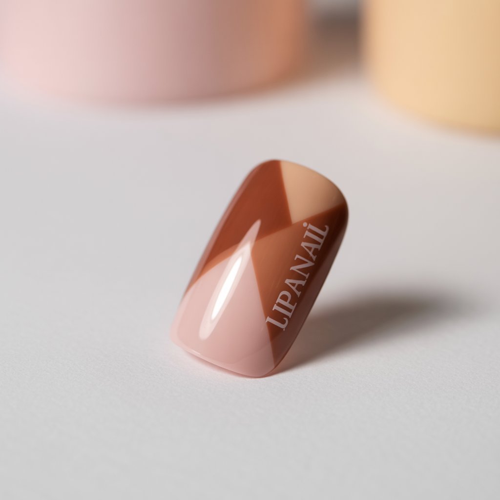 Medium Square French Press on Nail Brown Pink Base Colors Matte Fake Gel Nail Tips