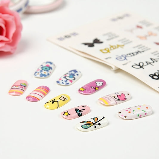 Children's Press on Nails Kids Cartoon Acrylic Fake Nails Tips