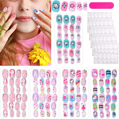 Children's Press on Nails Kids Cartoon Acrylic Fake Nails Tips