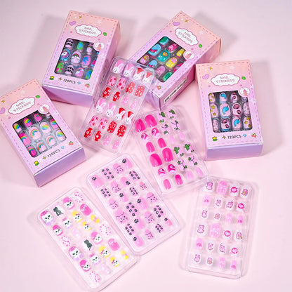 Children's Press on Nails Kids Cartoon Acrylic Fake Nails Tips